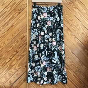 Vintage 90s Express Cottagecore Floral Midi Skirt